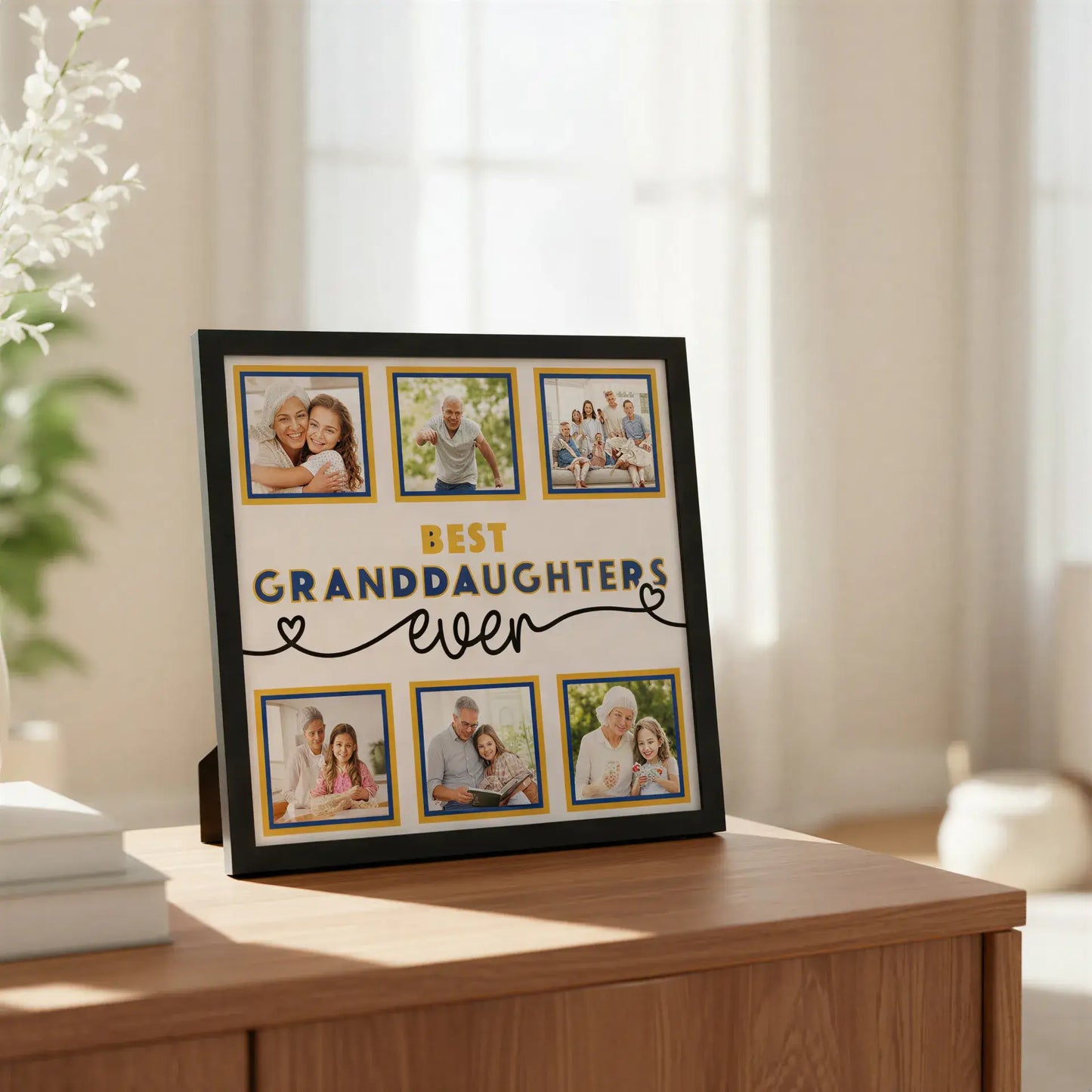 Best Granddaughters Ever Personalised Picture Frame - 6 Pictures / 300x300mm / White - Home Décor