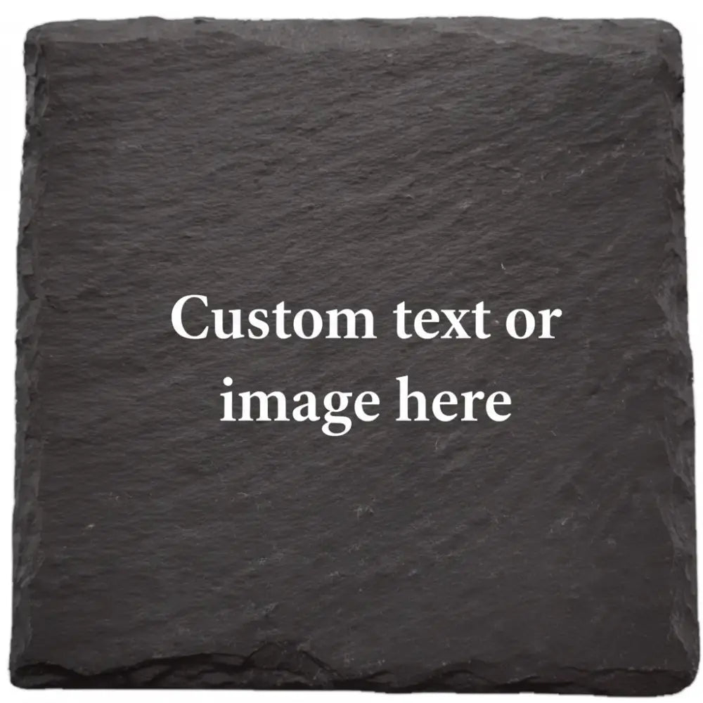 Square piece of black slate stone
