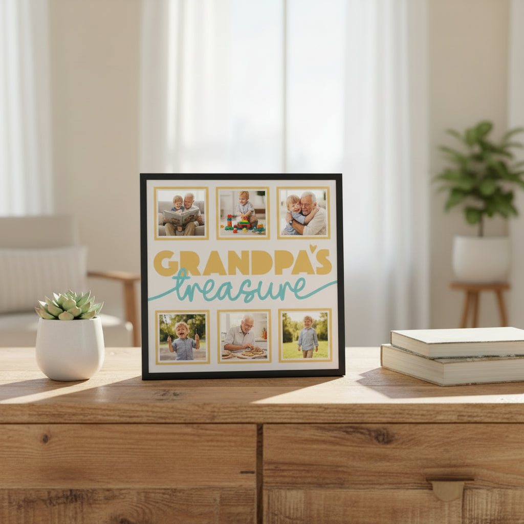 Great Grandpa’s Treasure - Personalised Picture Frame (1-6 Photos) - 6 Pictures / 300x300mm / White - Home Décor