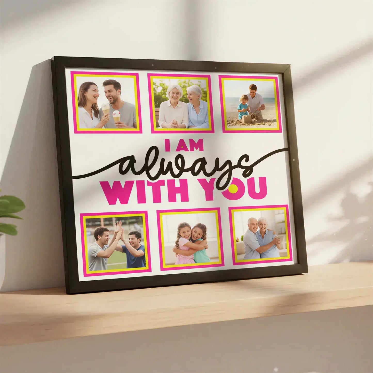 Motivational poster with text 'I am always with you' and blank spaces for personalization.