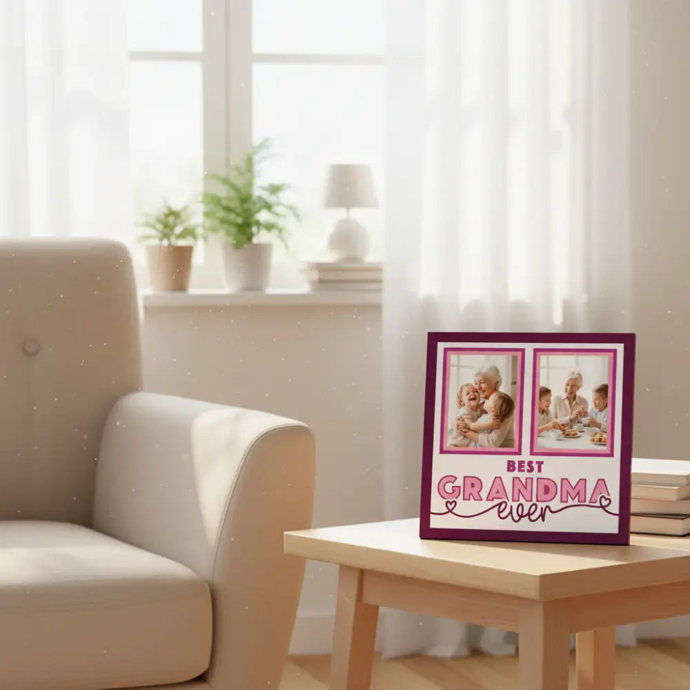 Best grandma ever picture frame with 2 pictures