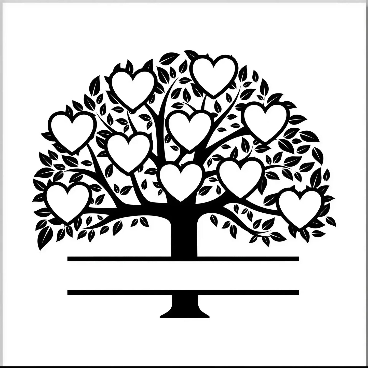 Family Tree Mirrors - 10 members / White - Home Décor