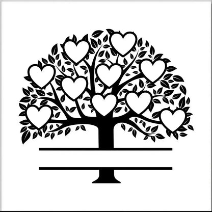 Family Tree Mirrors - 10 members / White - Home Décor