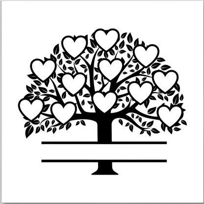 Family Tree Mirrors - 12 members / White - Home Décor
