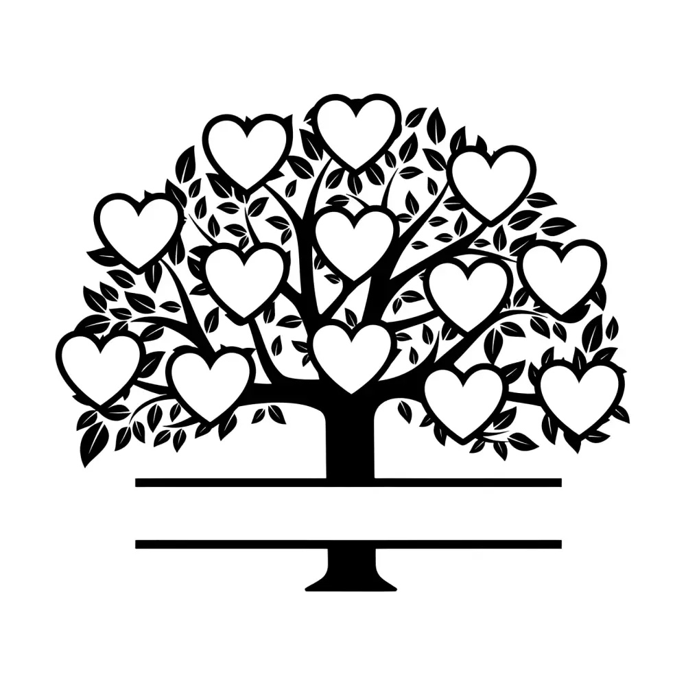 Family Tree Mirrors - 13 members / White - Home Décor