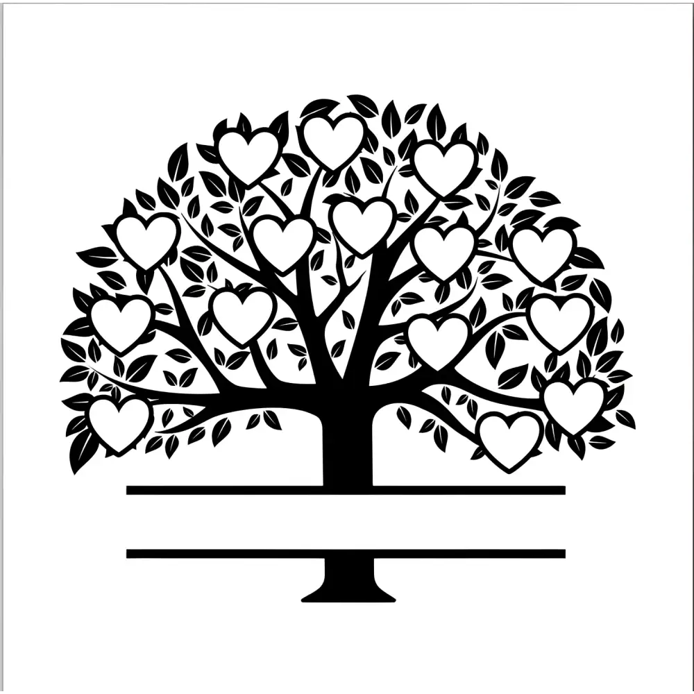 Family Tree Mirrors - 15 members / White - Home Décor