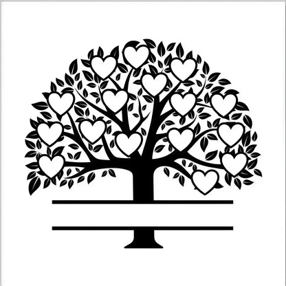 Family Tree Mirrors - 16 members / White - Home Décor