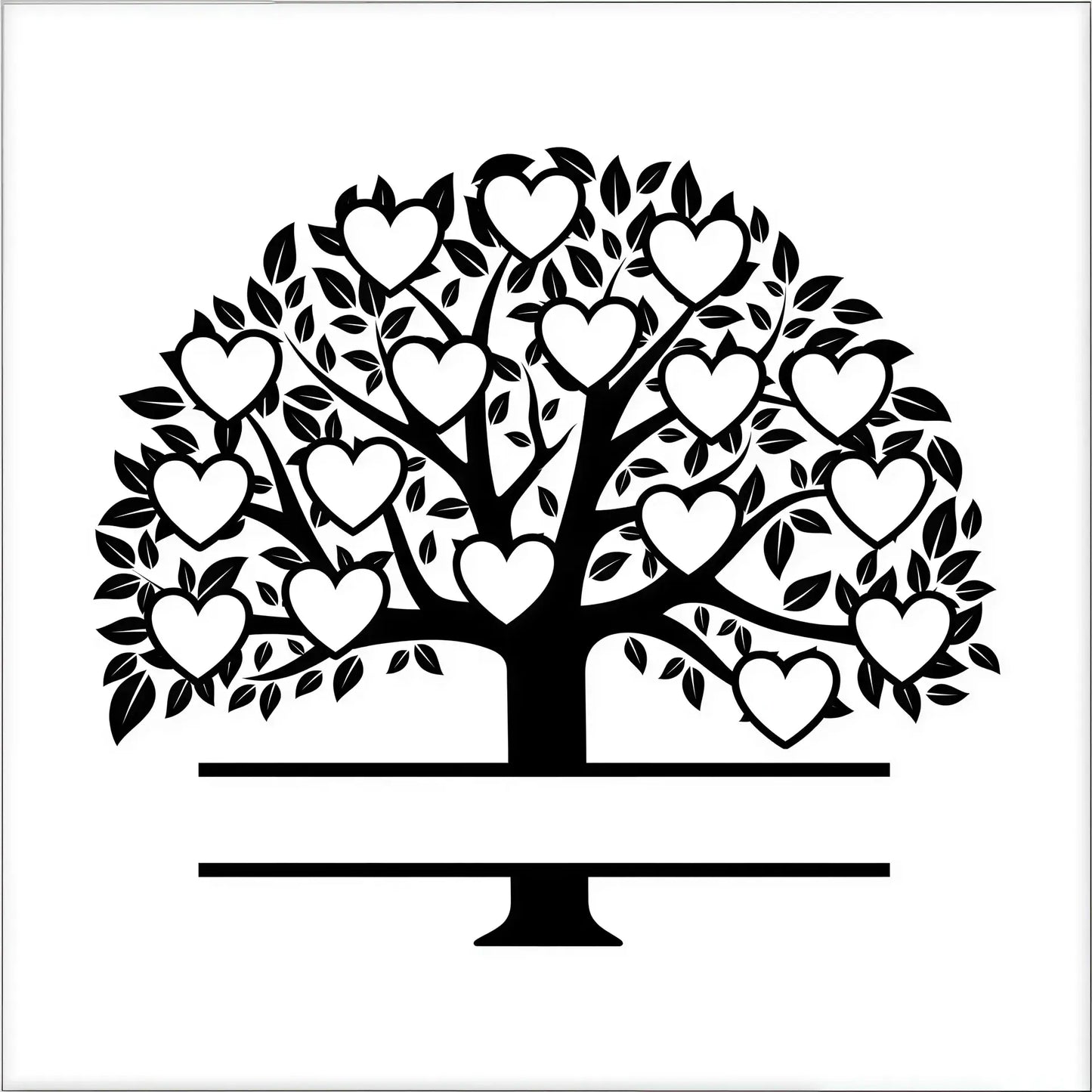 Family Tree Mirrors - 17 members / White - Home Décor