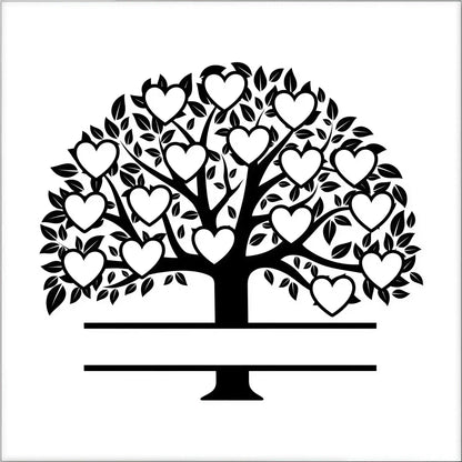 Family Tree Mirrors - 17 members / White - Home Décor