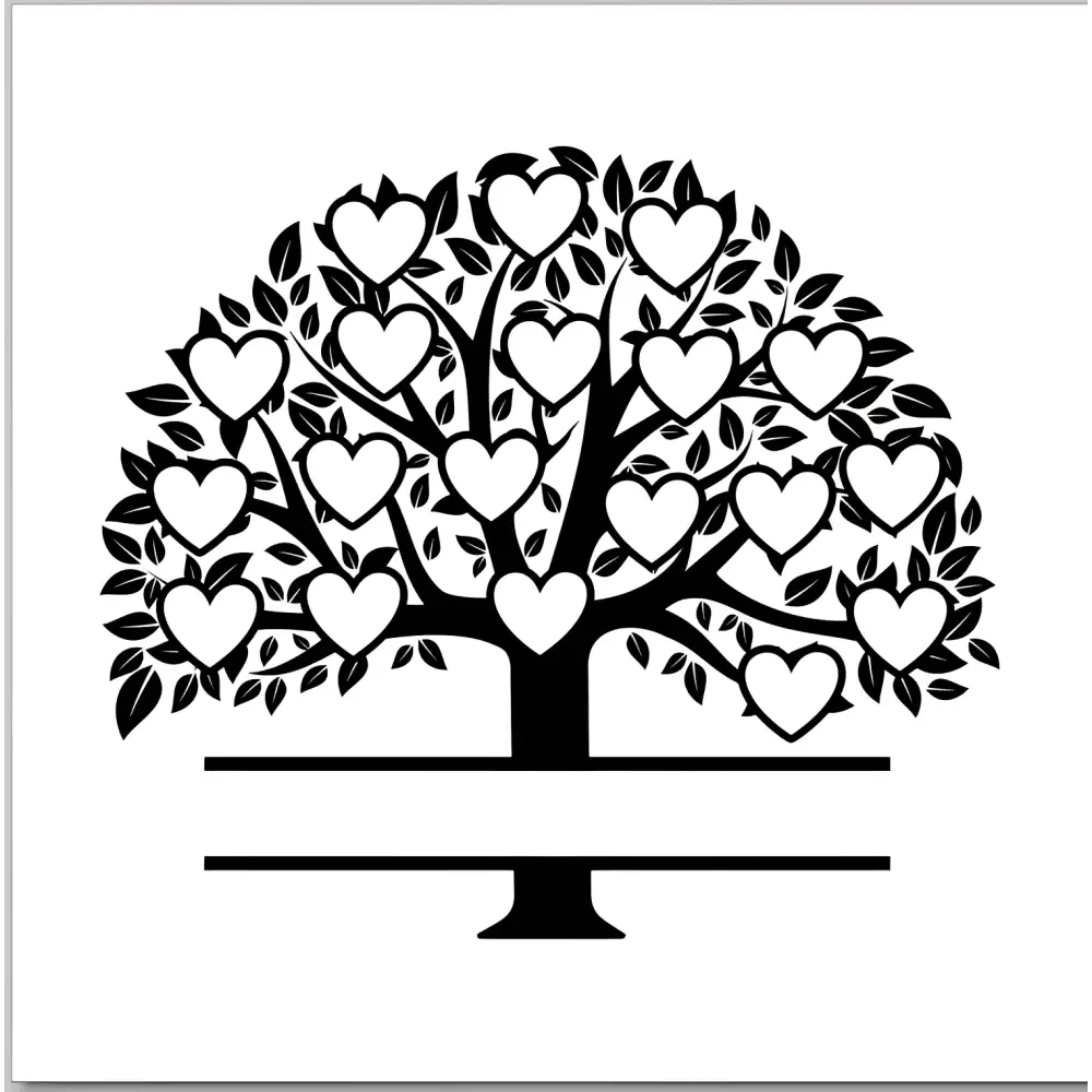 Family Tree Mirrors - 19 members / White - Home Décor