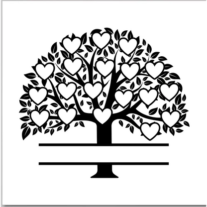 Family Tree Mirrors - 19 members / White - Home Décor