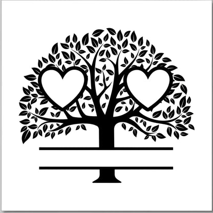 Family Tree Mirrors - 2 members / White - Home Décor
