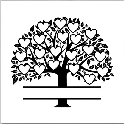 Family Tree Mirrors - 20 members / White - Home Décor