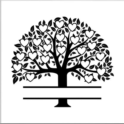 Family Tree Mirrors - 21 members / White - Home Décor