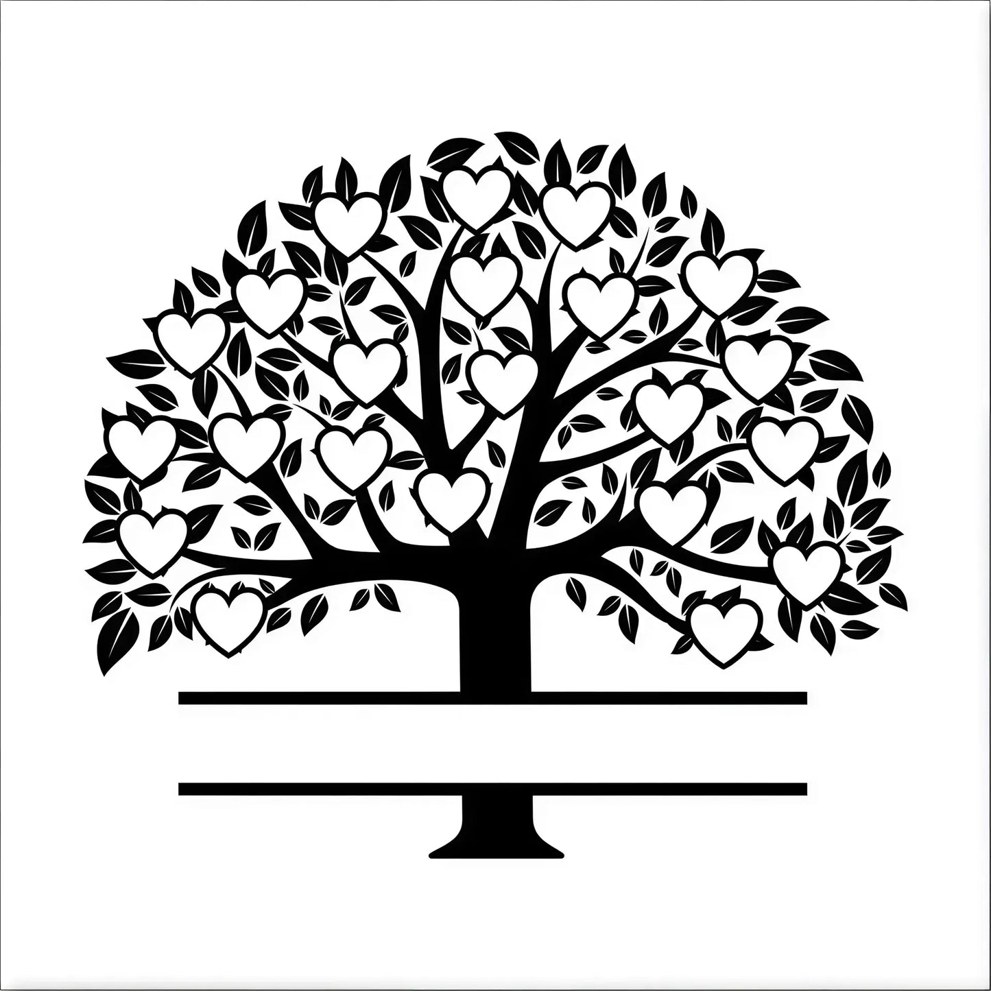 Family Tree Mirrors - 22 members / White - Home Décor