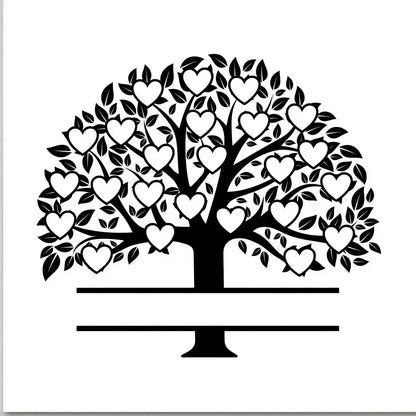 Family Tree Mirrors - 23 members / White - Home Décor