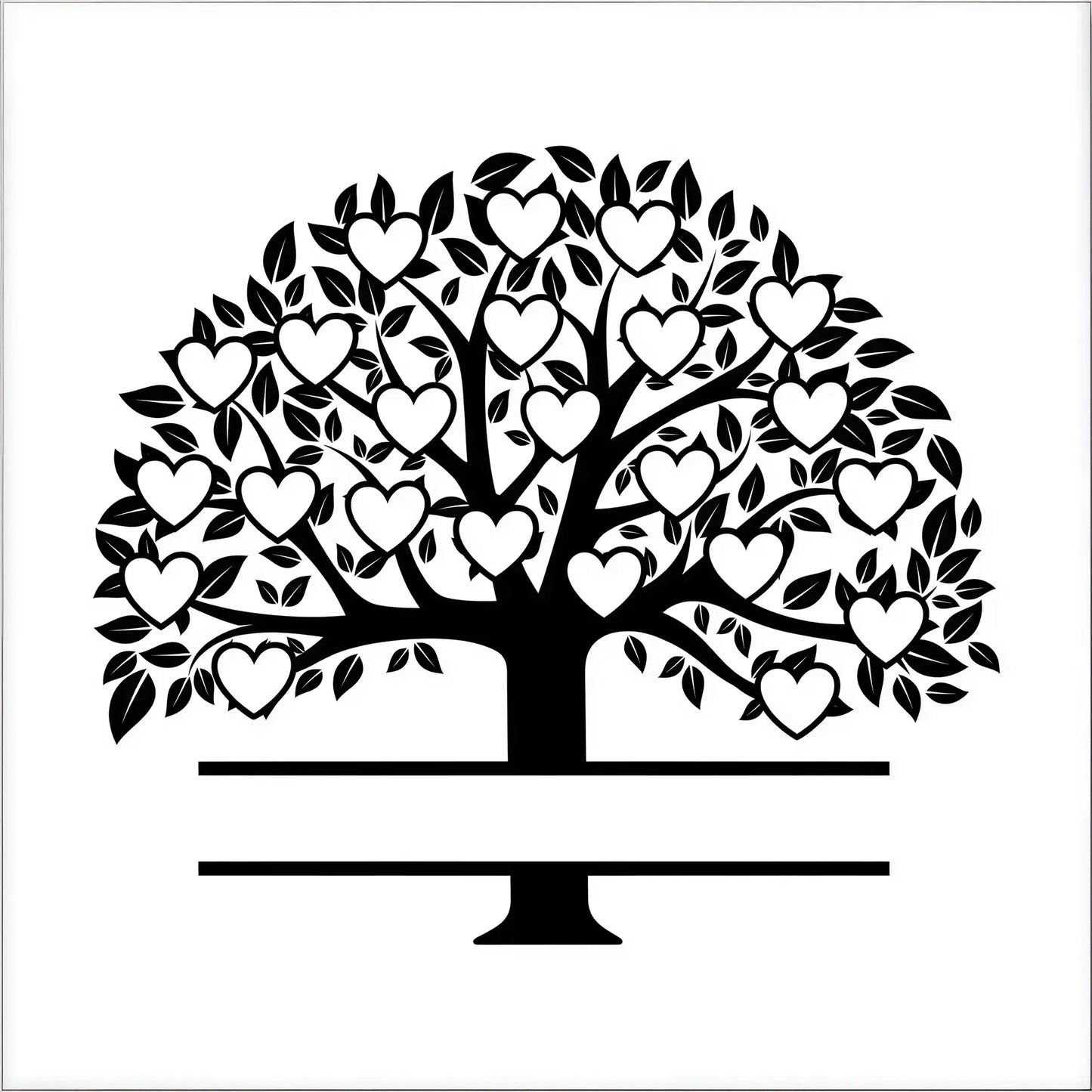 Family Tree Mirrors - 24 members / White - Home Décor