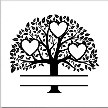 Family Tree Mirrors - 3 members / White - Home Décor