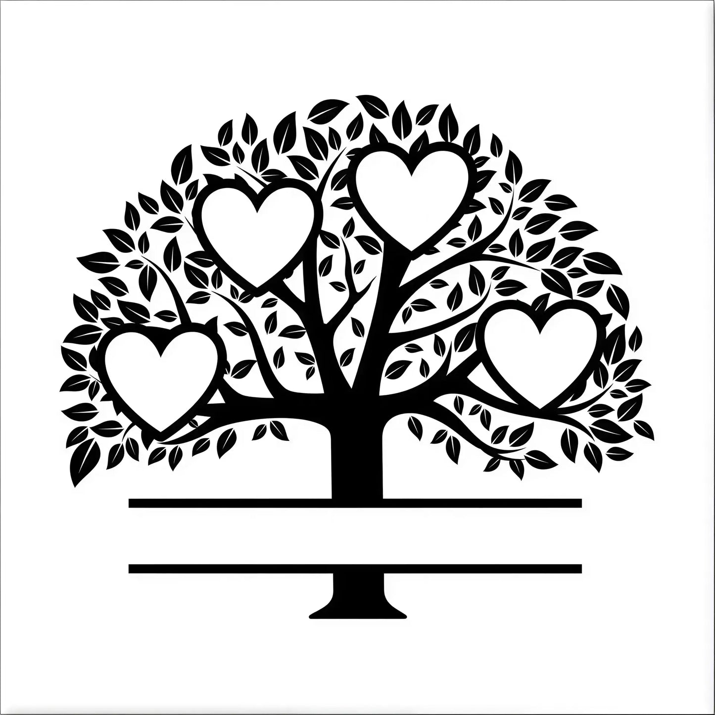 Family Tree Mirrors - 4 members / White - Home Décor