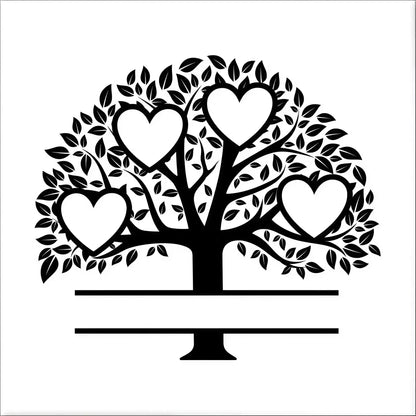 Family Tree Mirrors - 4 members / White - Home Décor