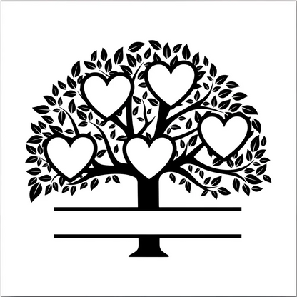Family Tree Mirrors - 5 members / White - Home Décor