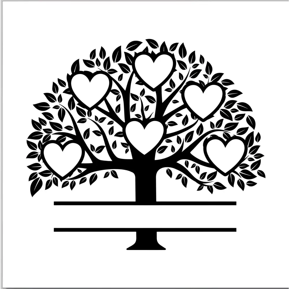 Family Tree Mirrors - 6 members / White - Home Décor