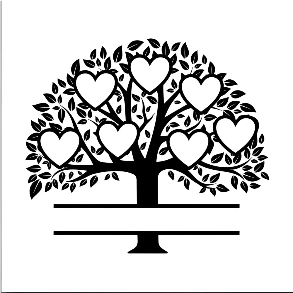 Family Tree Mirrors - 7 members / White - Home Décor