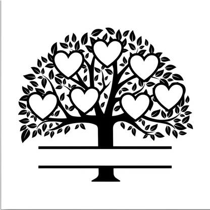 Family Tree Mirrors - 7 members / White - Home Décor