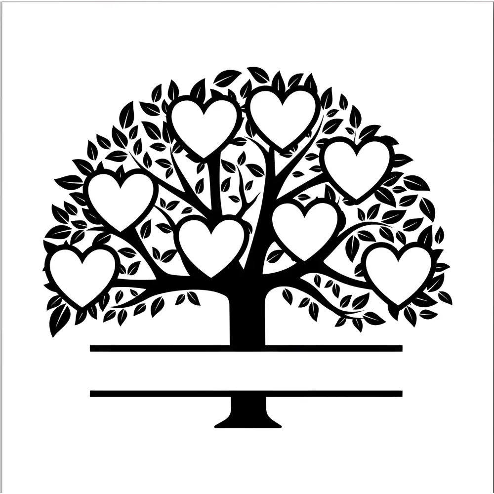 Family Tree Mirrors - 8 members / White - Home Décor