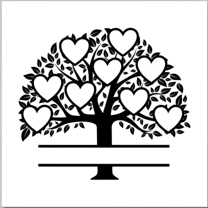 Family Tree Mirrors - 9 members / White - Home Décor