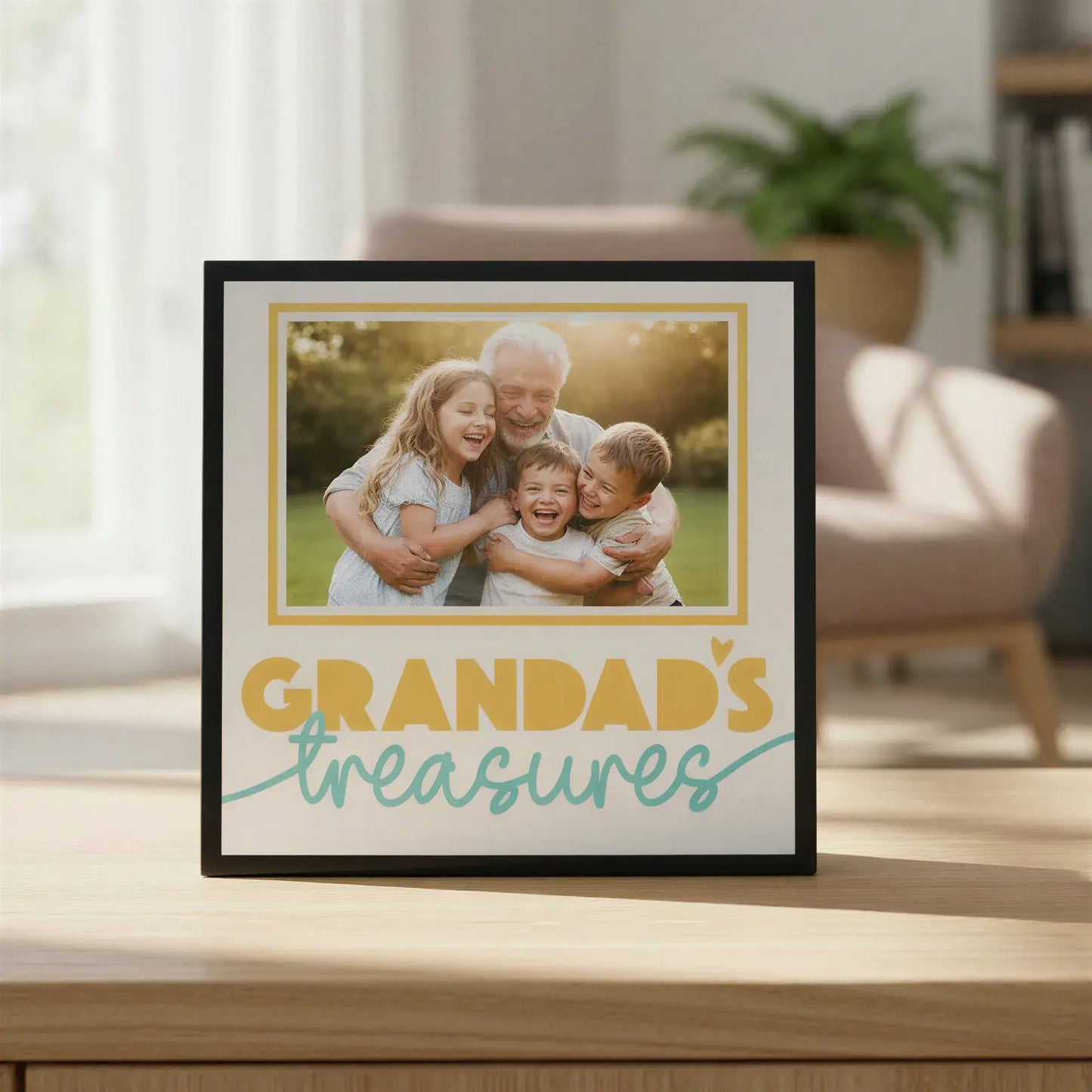 Grandad’s Treasures Personalised Picture Frame - 1 Picture / 300x300mm / White - Home Décor