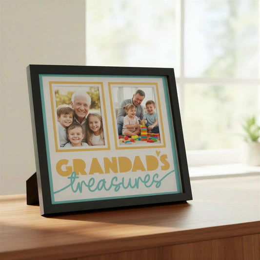 Grandad’s Treasures Personalised Picture Frame - 2 Pictures / 300x300mm / White - Home Décor
