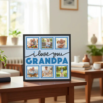 Decorative paper with 'I love you Grandpa' text on a light blue background