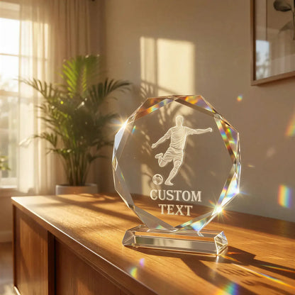 Personalised Glass Trophies - 135mm / Embossed image and text - Award