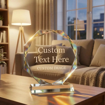 Personalised Glass Trophies - 95mm / Image and text - Award