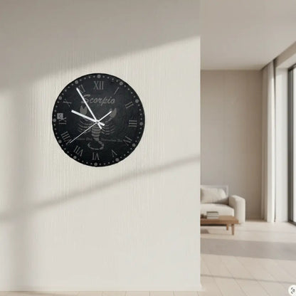 Slate Clock with zodiac Scorpio in middle