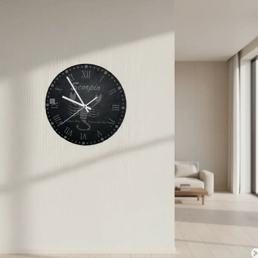 Slate Clock with zodiac Scorpio in middle