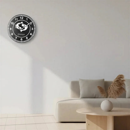 Pisces zodiac sign on a slate clock face with numbers