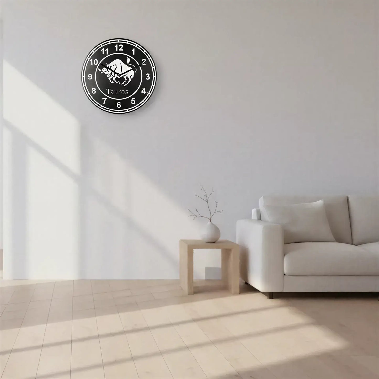 Taurus zodiac sign on a Slate clock face with numbers