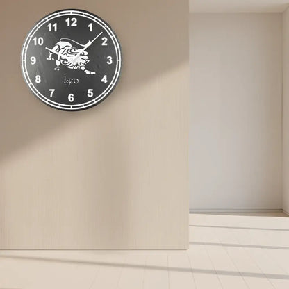 Slate clock with Leo zodiac 