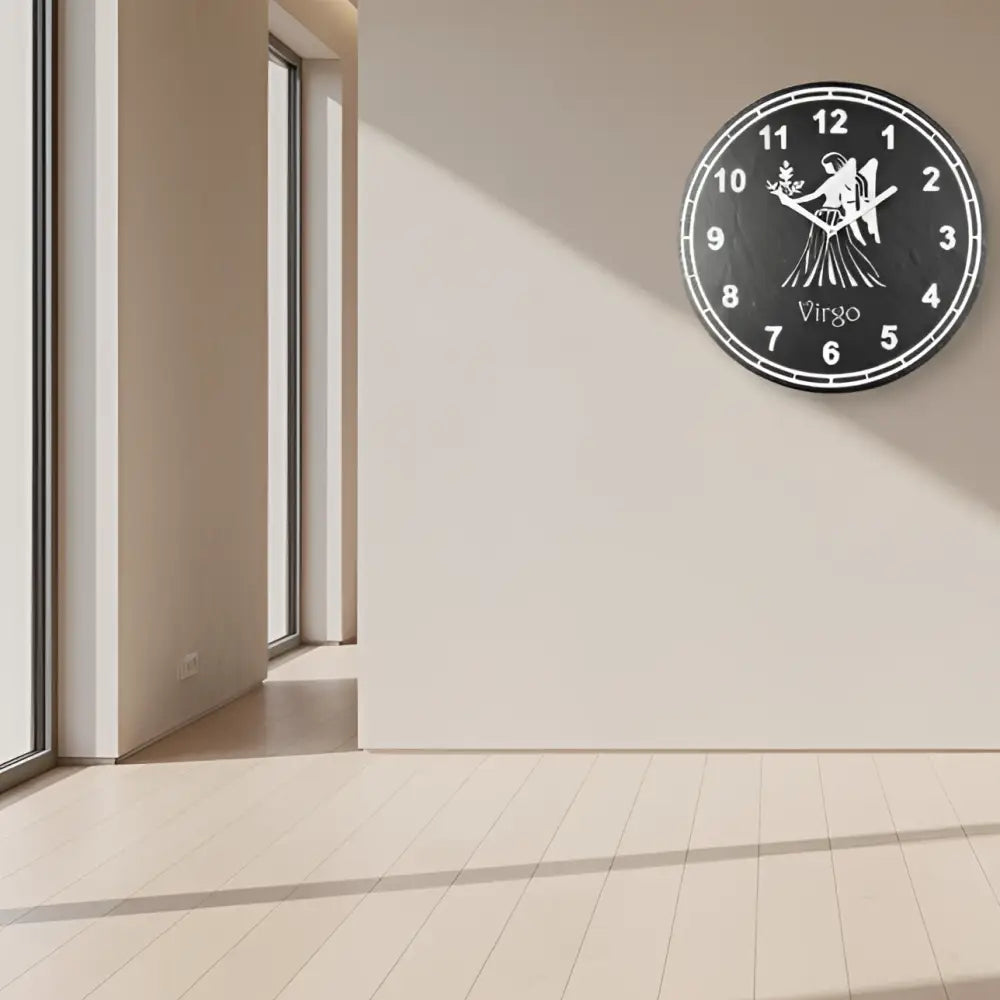 Zodiac themed Virgo Slate clock