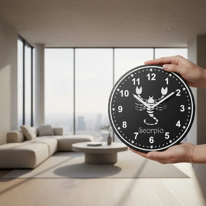 Slate clock with Scorpio zodiac symbol and numbers