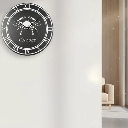 Zodiac sign of Cancer in a decorative frame on a slate textured background