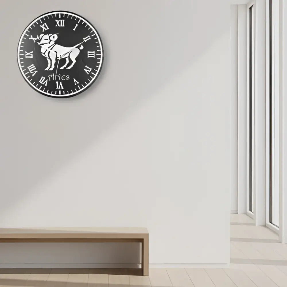 Aries zodiac sign on a slate clock face with Roman numerals