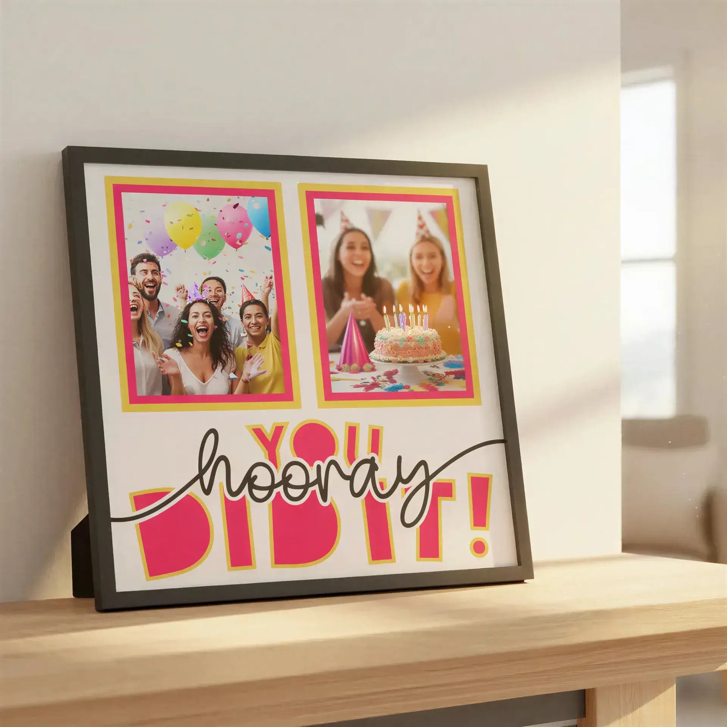 You Did It Personalised Picture Frame - 2 Pictures / 300x300 / Black - Home Décor